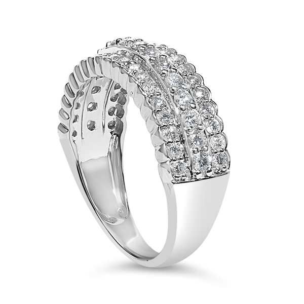 Haus of Brilliance 1ctw. Lab Grown Diamond 3 Row Band Ring