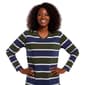 Petite Hasting & Smith Long Sleeve Rugby Stripe V Neck Tee - image 4