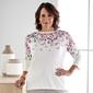 Petite Hasting & Smith 3/4 Sleeve Floral Boat Neck Tee - image 1