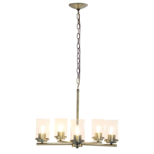 Lalia Home 5-Light Classic Clear Glass/Metal Hanging Chandelier - image 