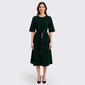 Womens Perceptions Elbow Sleeve w/ Faux Leather Belt A-Line Dress - image 1