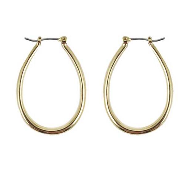 Freedom Gold-Tone Teardrop Hoop Earrings - image 