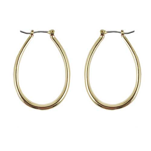 Freedom Gold-Tone Teardrop Hoop Earrings - image 