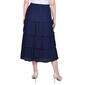 Petite NY Collection Solid Tiered Pleated Dobby Skirt - Navy - image 2
