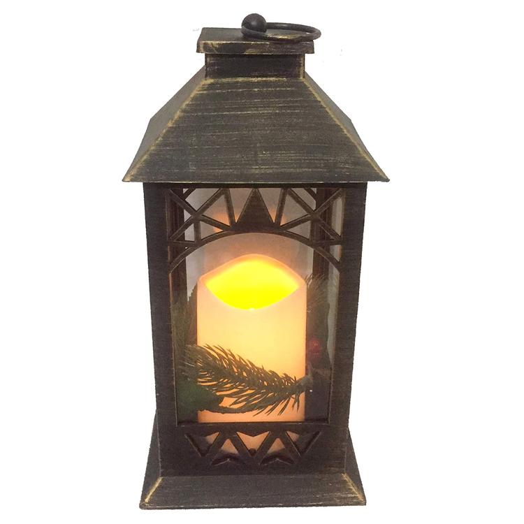 Plastic Lantern with Arch Design and Decorative Accents