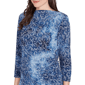 Petite Ruby Rd. Indigo Go Tie Dye Scroll Hacci Blouse - image 5