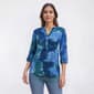 Plus Size Cocomo 3/4 Sleeve Basket Weave Tie Dye Henley Blouse - image 1