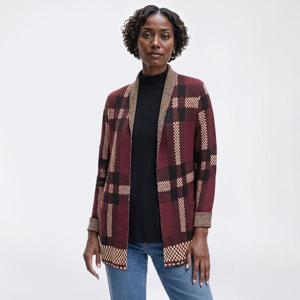 Plus Size Preswick & Moore(R) Long Sleeve Two Tone Plaid Cardigan - image 