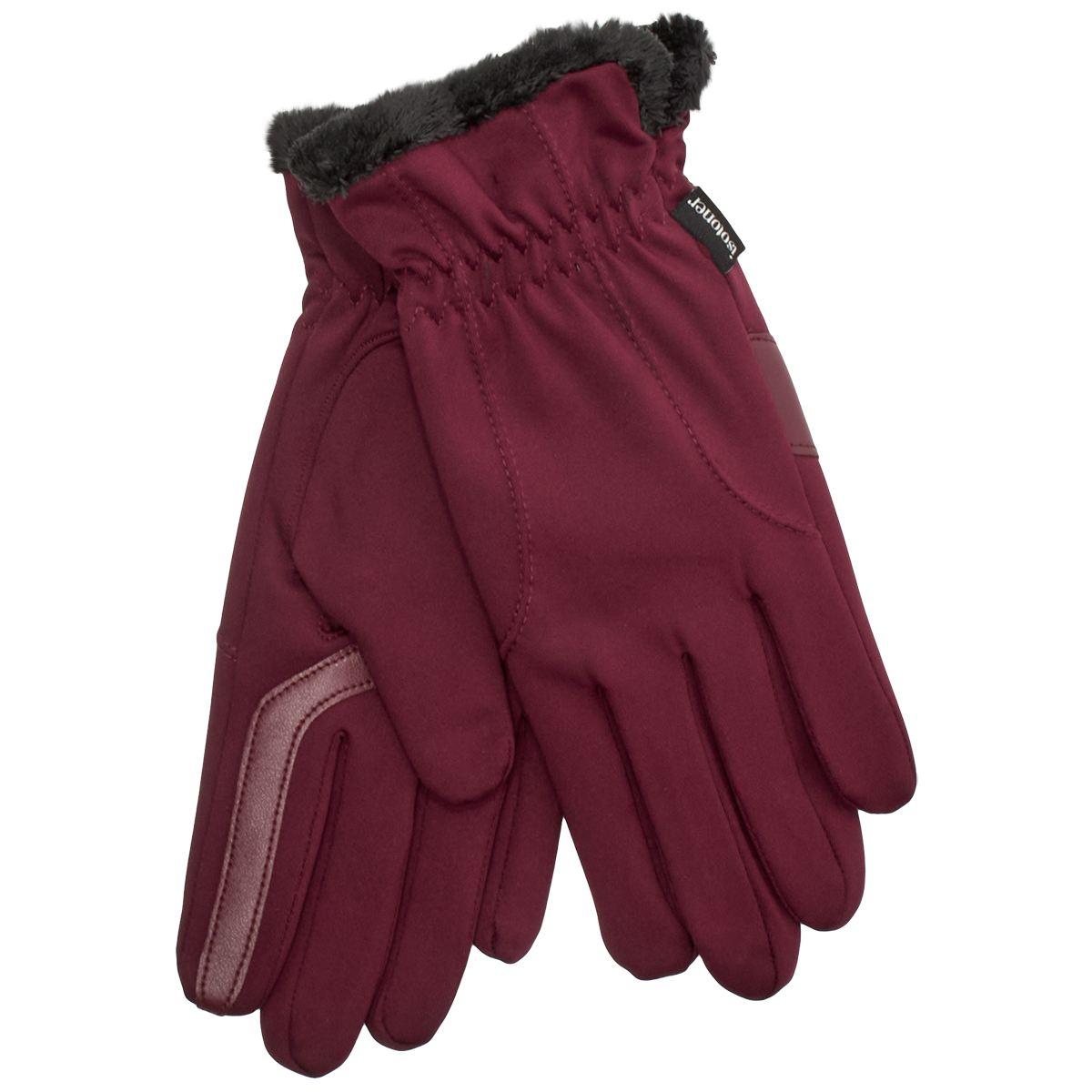 Womens Isotoner Spandex Fleece Gloves with Chevron Detail