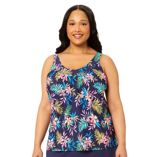 Plus Size Leilani Aloha Tides Bora Bora Tankini Swim Top - image 