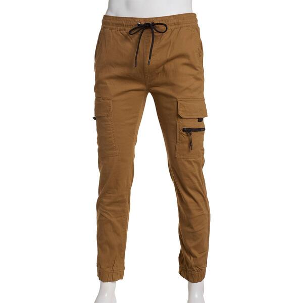 Young Mens Akademiks Stretch Cargo Twill Joggers - image 