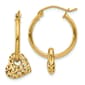 Gold Classics(tm) 14k Gold Moveable Heart Hoop Earrings - image 1