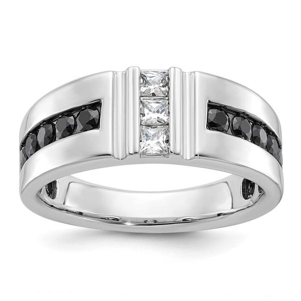 Mens Gentlemens Classics(tm) 14kt. White Gold 1/10ctw Diamond Ring - image 