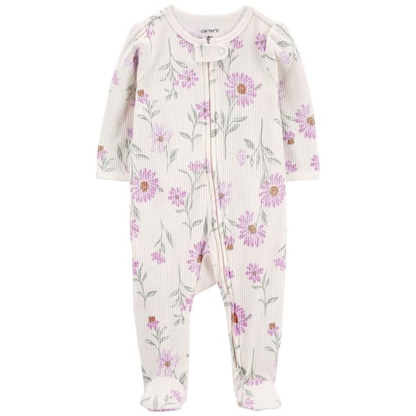 Baby Girl &#40;NB-9M&#41; Carters&#40;R&#41; Floral Drop Needle Sleep N Play - image 