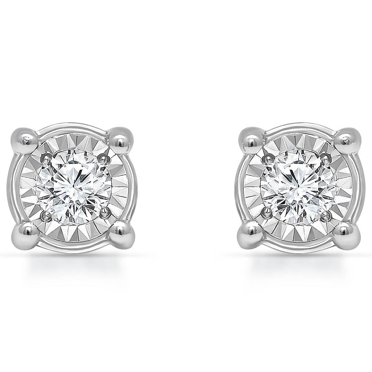 Diamond Classics™ White Gold Solitaire Diamond Stud Earrings