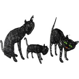 Northlight Seasonal Set of 3 LED Black Cat Outdoor Decor