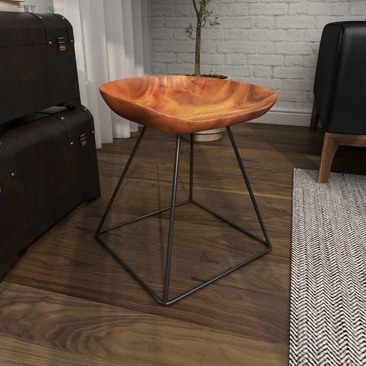 9th & Pike® Rustic Brown Metal Ottoman