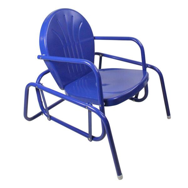 Northlight Seasonal Retro Metal Tulip Glider Patio Chair - Blue