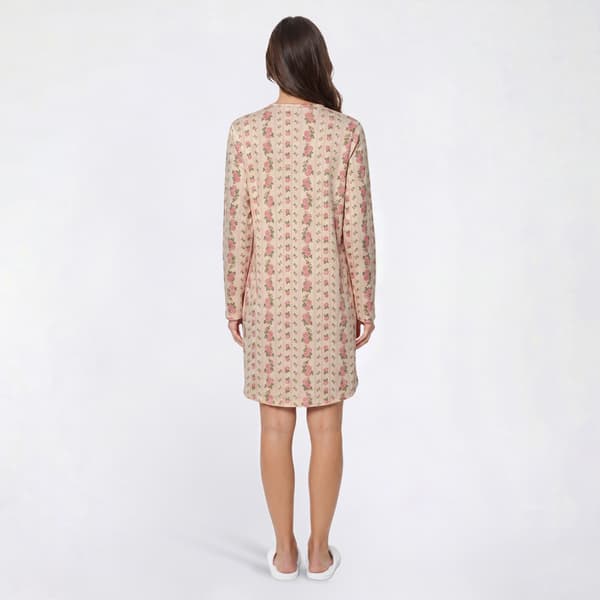 Womens Karen Neuburger Long Sleeve Rose Stripe Printed V-Neck Sle