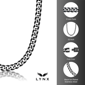 Mens Lynx Black Ion Plated Stainless Steel Foxtail Chain Necklace - image 6