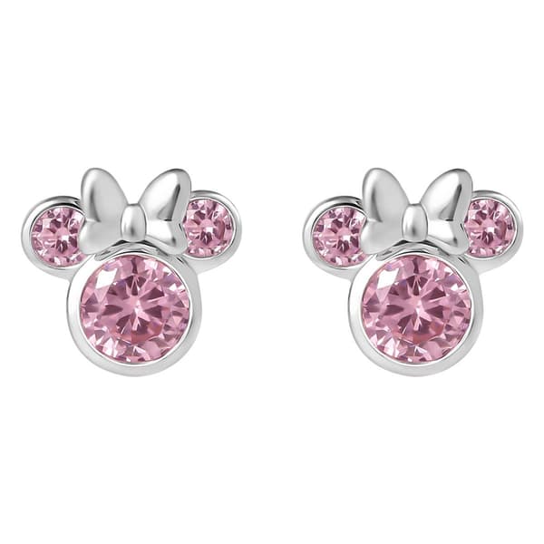 Disney Minnie Mouse Sterling Silver CZ Studs - image 