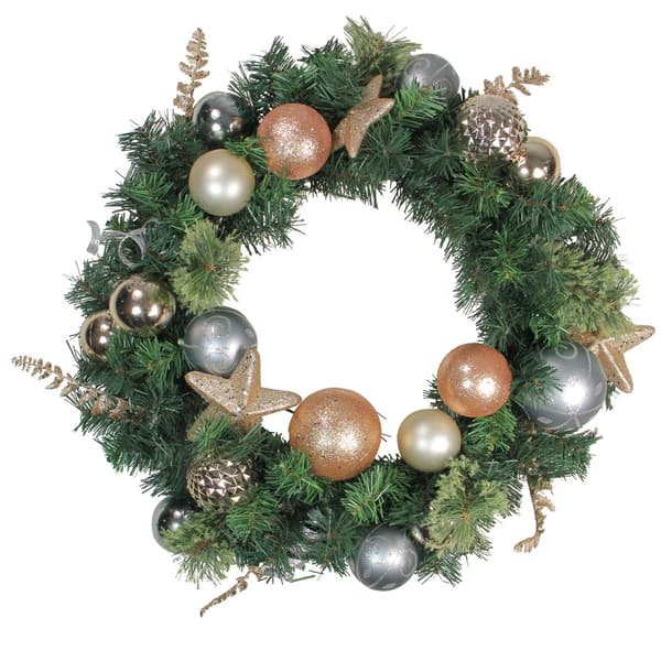 Northlight Stars & Ornaments Artificial Christmas Wreath - image 