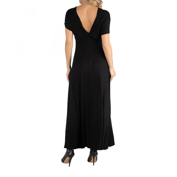 Plus Size 24/7 Comfort Apparel Maxi Maternity Empire Waist Dress
