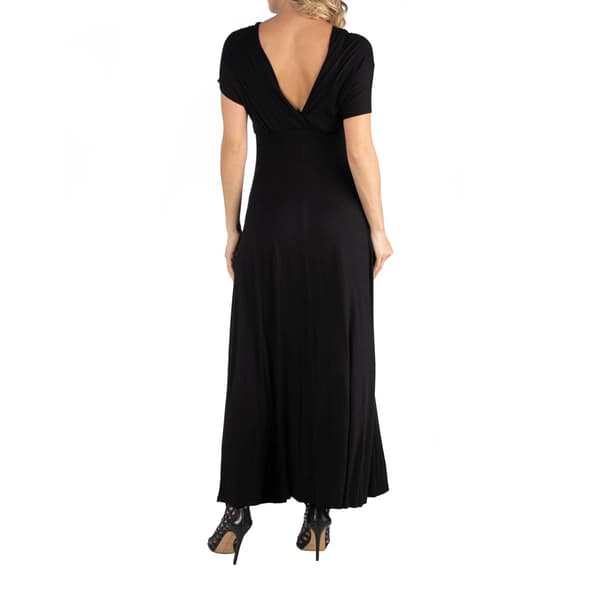 Plus Size 24/7 Comfort Apparel Maxi Maternity Empire Waist Dress