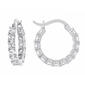 Silver Plated 18mm Cubic Zirconia Clck Top Hoop Earrings - image 1