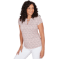 Womens Emaline Key Items Short Sleeve Medallion Lace Neck Tee - image 3