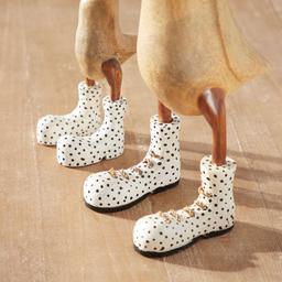 9th &amp; Pike® Decorative Natural Wood Polka Dots Ducks - Set Of 2