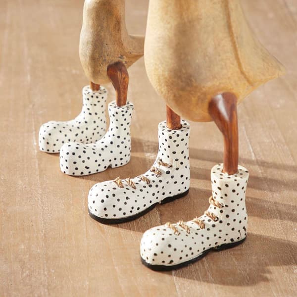 9th &amp; Pike® Decorative Natural Wood Polka Dots Ducks - Set Of 2