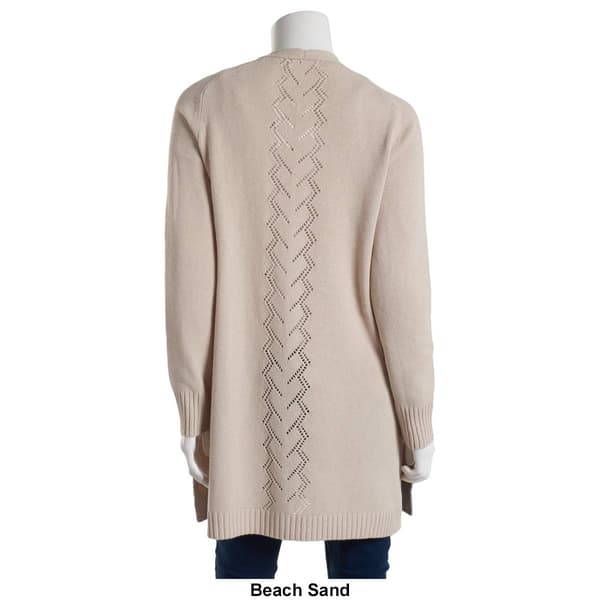 Petites 89th & Madison Recycled Poly Solid Cross Panel Cardigan