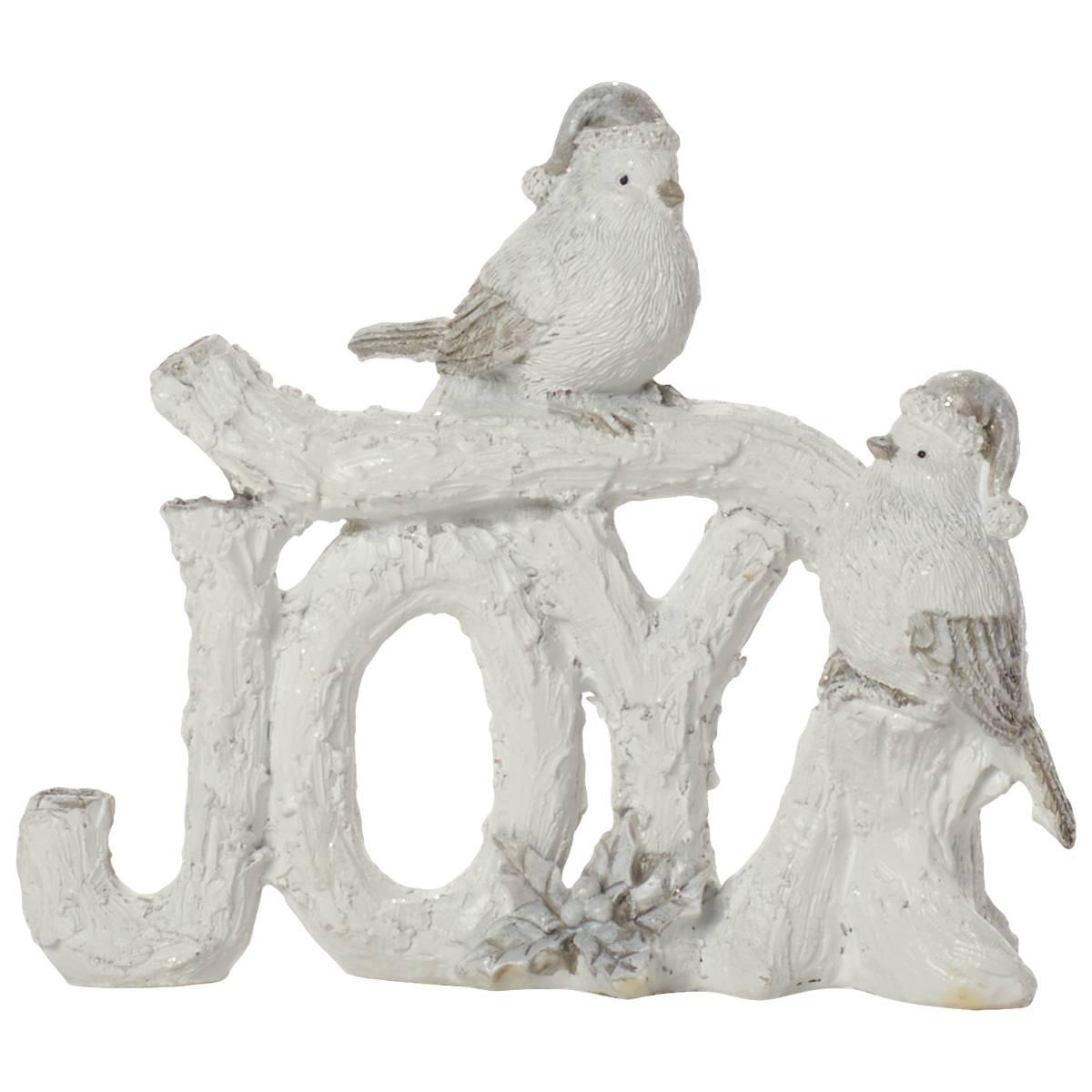 Resin JOY with Birds Tabletop Decor