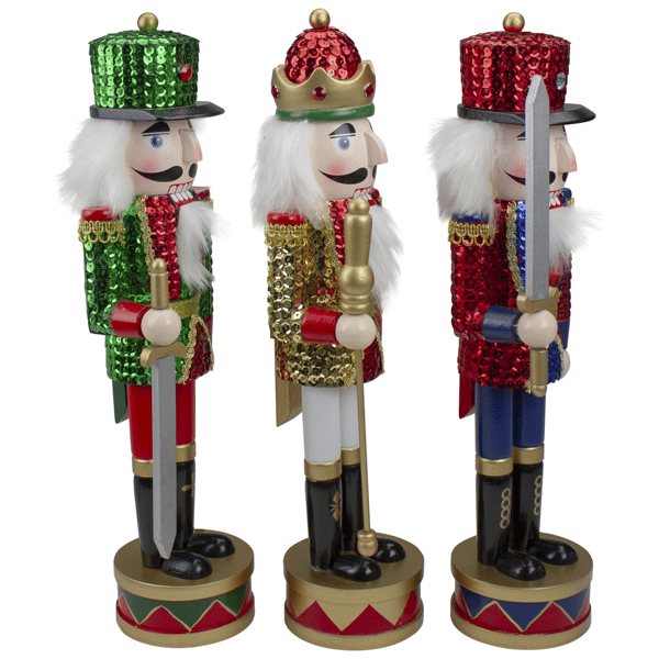 Nutcracker Factory Wooden Christmas Nutcrackers - Set of 3