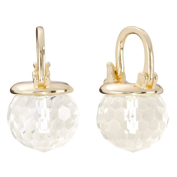 Athra 14kt. Gold over Brass 10mm Hoop Earrings with Crystal Ball - image 