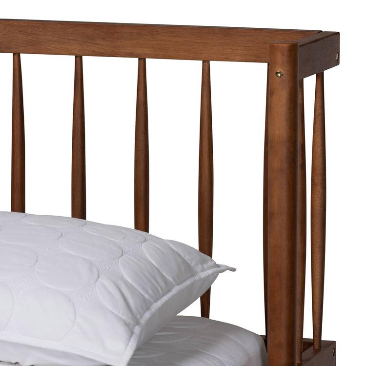 Baxton Studio Calderon Walnut Brown Wood Queen Size Platform Bed