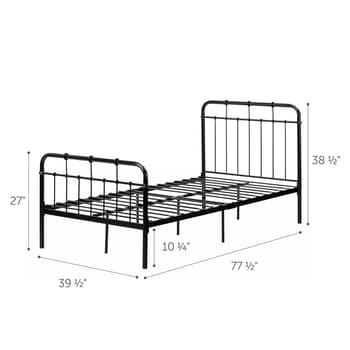 South Shore Tassio Pure Black Twin Metal Complete Bed Frame - Boscov's