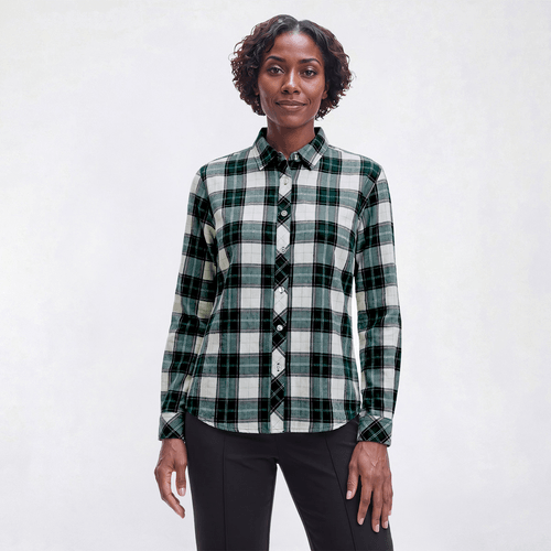 Petite Hasting & Smith Long Sleeve Point Collar Plaid Flannel - image 