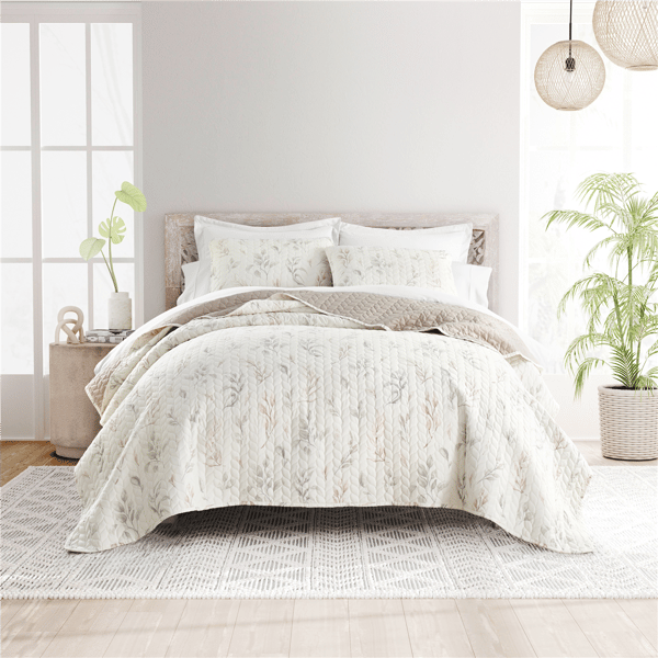 Soft Essentials Ultra Soft Botanical Reversible Quilt Set