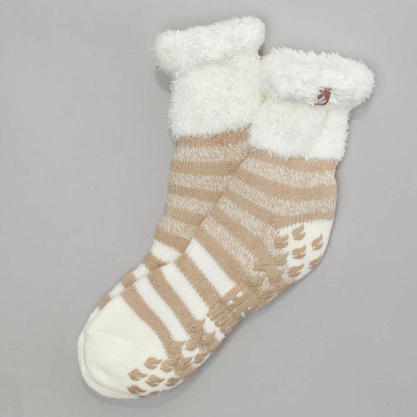 Womens Heat Holders Striped Crew Socks