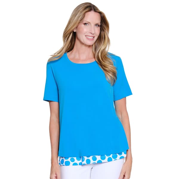 Petite Multiples Short Sleeve Layered Dot Tee