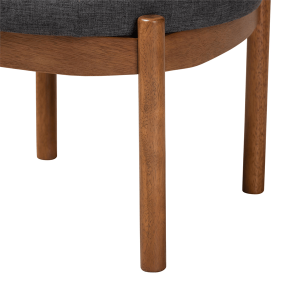 Baxton Studio Iliana Japandi Wood Ottoman Footstool
