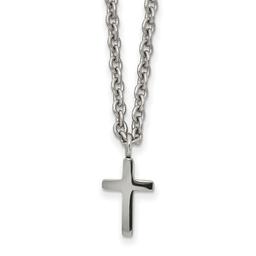 Mens Gentlemen's Classics(tm) Polished Silver Cross Necklace