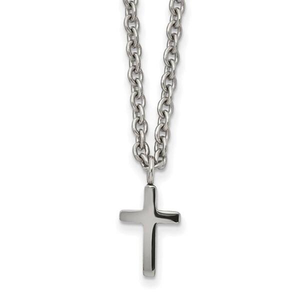 Mens Gentlemen's Classics&#40;tm&#41; Polished Silver Cross Necklace - image 