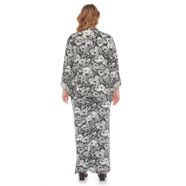 Plus Size White Mark 2pc. Floral Print Tunic and Pant Set