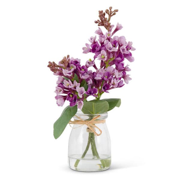 K&K Interiors Purple Lilac Vase with Faux Water - image 
