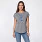 Womens Tru Self Short Sleeve Cuffed Dolman Butterfly Applique Tee - image 1