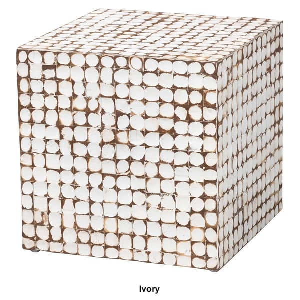 bali & pari Janella Bohemian Coconut Shell End Table