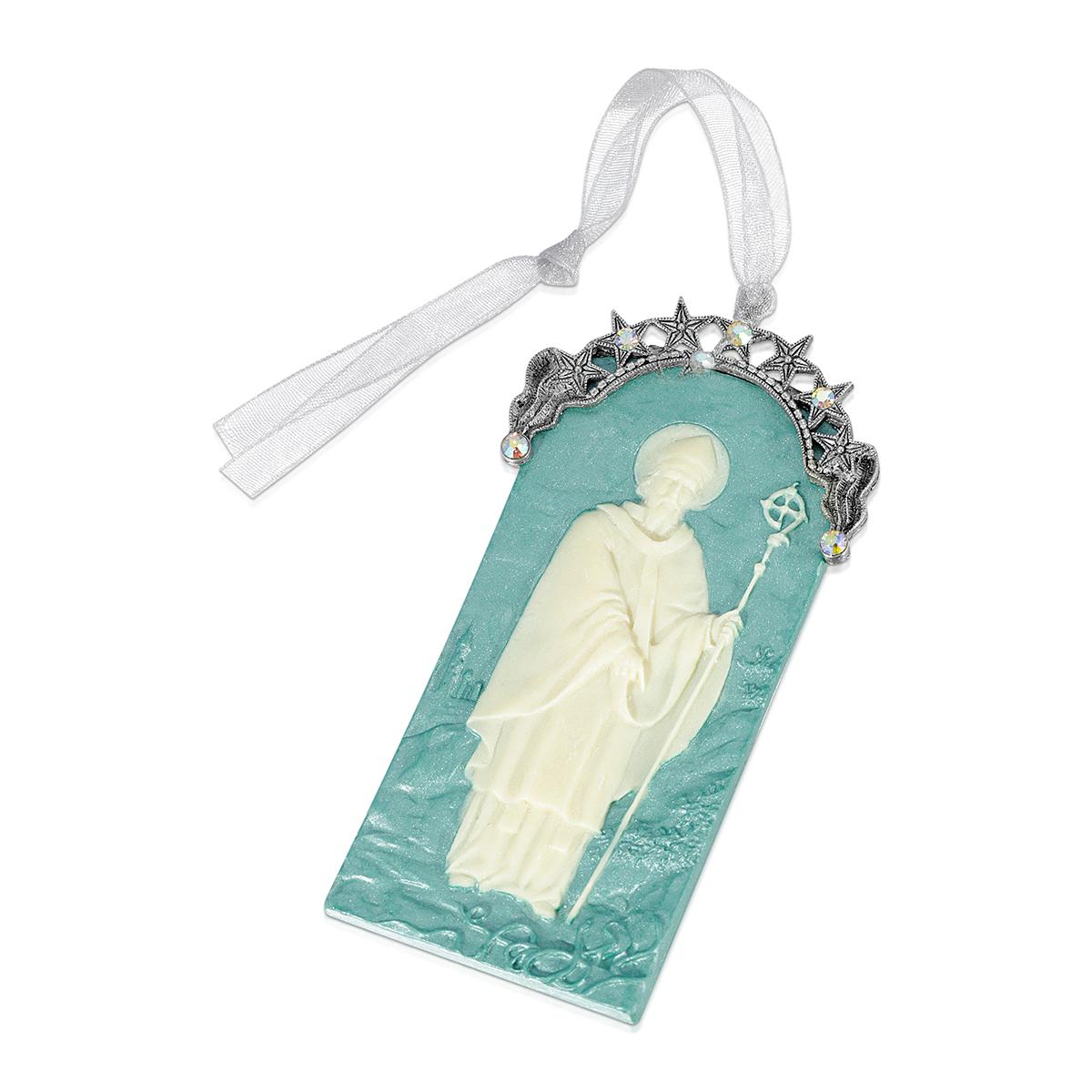 1928 Silver Tone & Crystal Aurora Borealis St. Patrick...